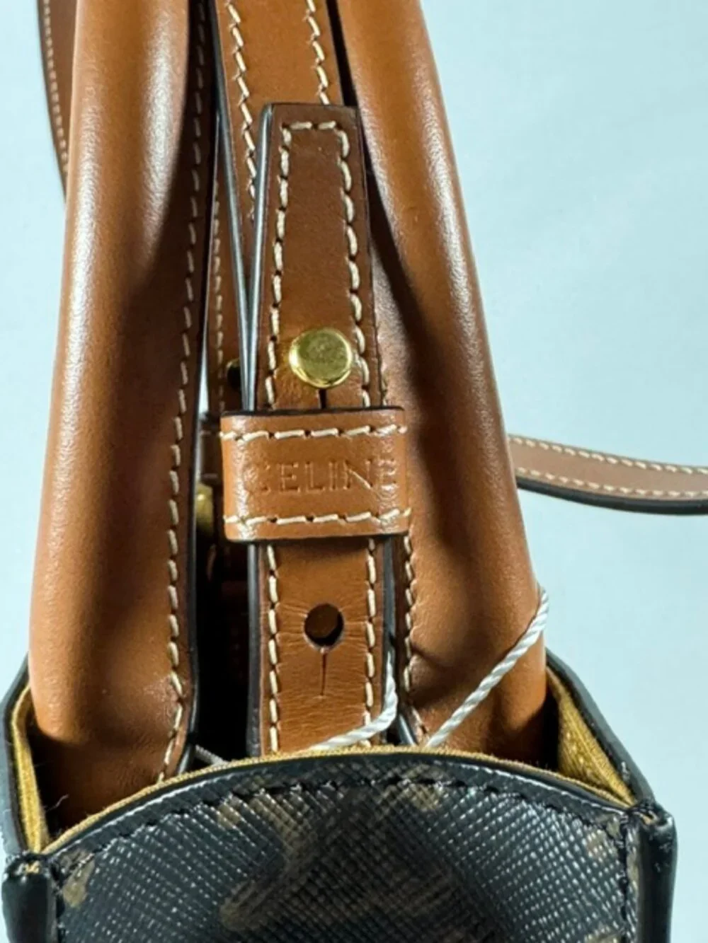 Celine Triomphe Vertical Cabas Mini Tote - Tan & Brown - Excellent Condition